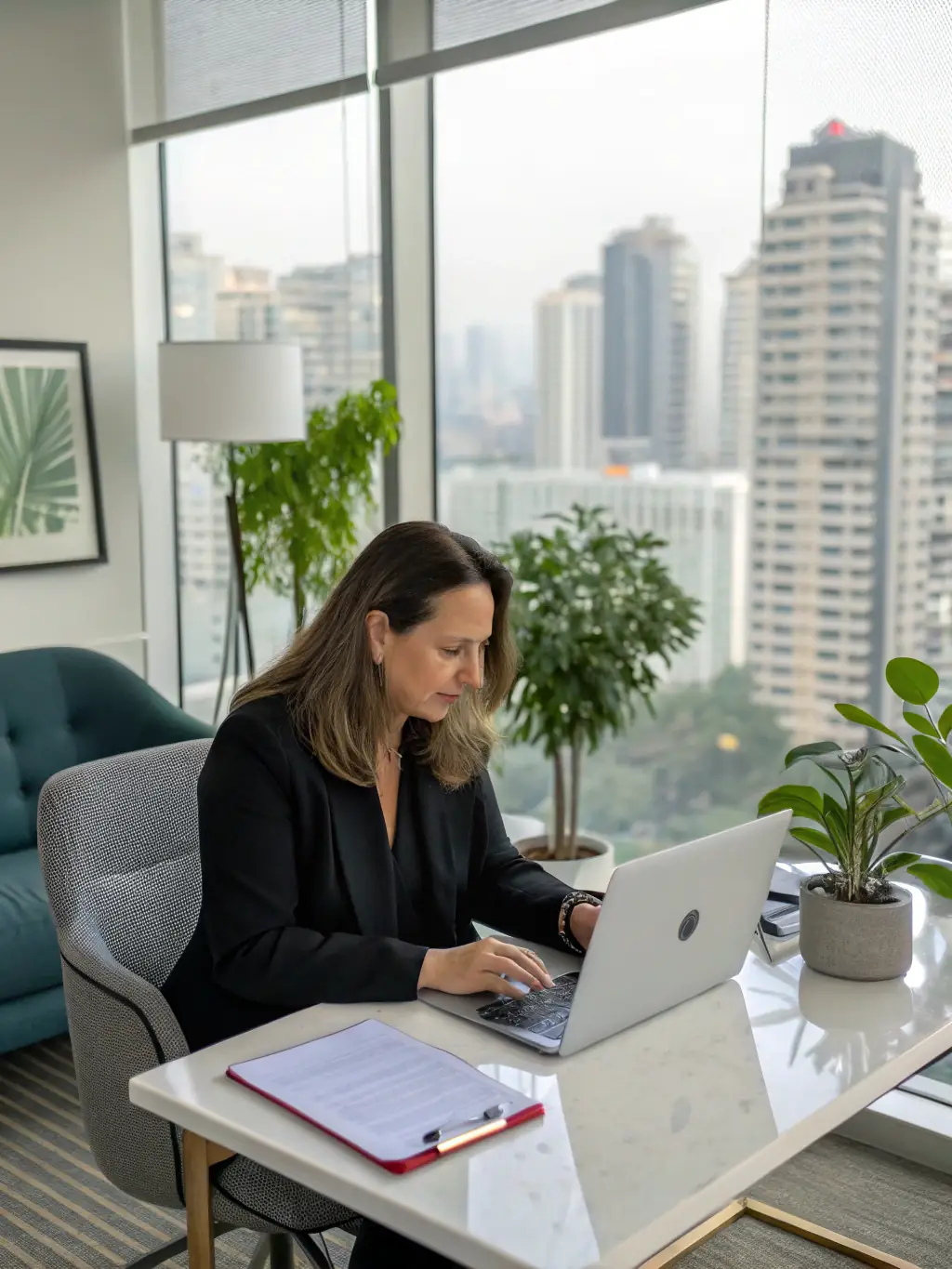 A young professional receiving personalized career advice and guidance from a business coach in a modern office environment, fostering career advancement.